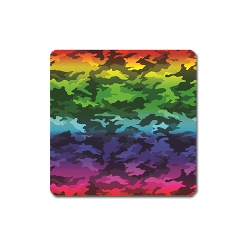 Rainbow Camouflage Magnet (Square) from ArtsNow.com Front