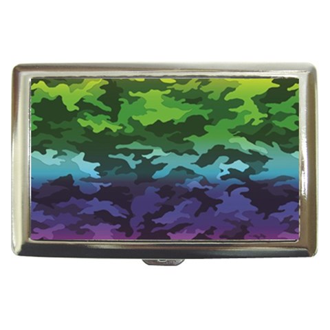 Rainbow Camouflage Cigarette Money Case from ArtsNow.com Front