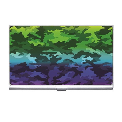 Rainbow Camouflage Business Card Holder from ArtsNow.com Front