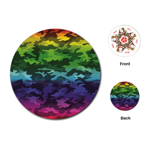 Rainbow Camouflage Playing Cards Single Design (Round) from ArtsNow.com Front