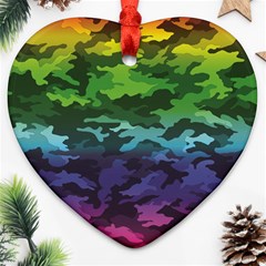Rainbow Camouflage Heart Ornament (Two Sides) from ArtsNow.com Back