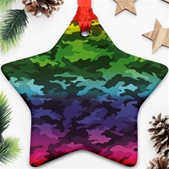 Rainbow Camouflage Star Ornament (Two Sides) from ArtsNow.com Back