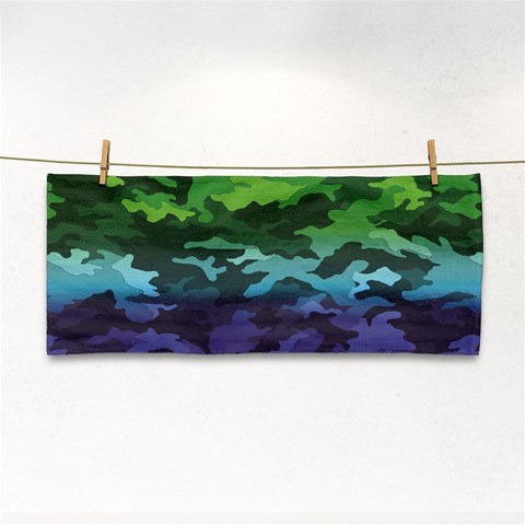 Rainbow Camouflage Hand Towel from ArtsNow.com Front
