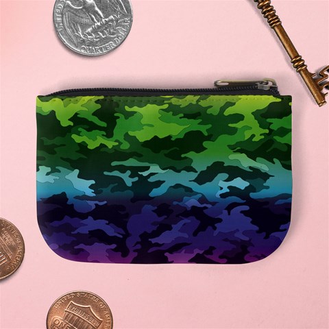 Rainbow Camouflage Mini Coin Purse from ArtsNow.com Back