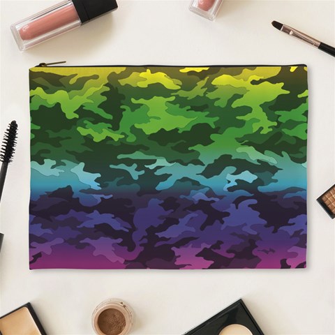 Rainbow Camouflage Cosmetic Bag (XL) from ArtsNow.com Front