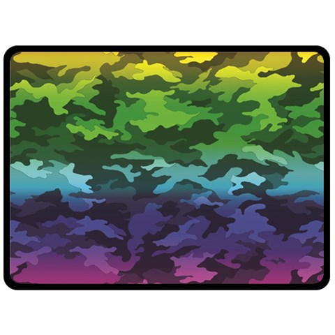 Rainbow Camouflage Fleece Blanket (Large) from ArtsNow.com 80 x60  Blanket Front