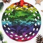 Rainbow Camouflage Ornament (Round Filigree)
