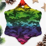 Rainbow Camouflage Ornament (Snowflake)