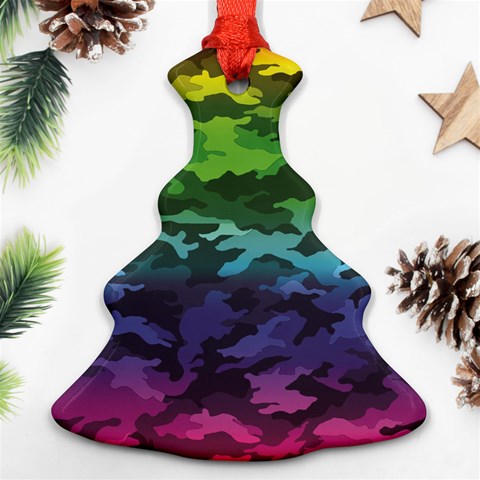 Rainbow Camouflage Ornament (Christmas Tree)  from ArtsNow.com Front