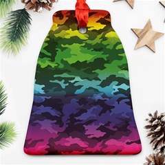 Rainbow Camouflage Bell Ornament (Two Sides) from ArtsNow.com Front