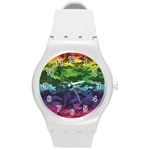 Rainbow Camouflage Round Plastic Sport Watch (M)