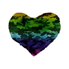 Rainbow Camouflage Standard 16  Premium Heart Shape Cushion  from ArtsNow.com Back
