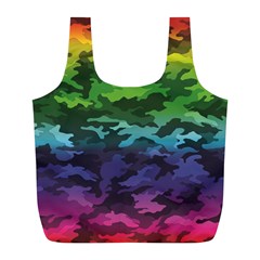 Rainbow Camouflage Full Print Recycle Bag (L) from ArtsNow.com Front