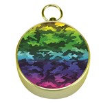 Rainbow Camouflage Gold Compass