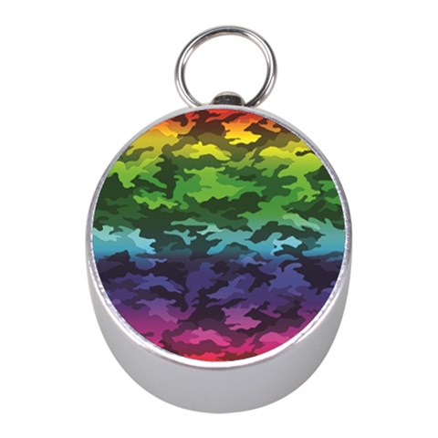 Rainbow Camouflage Silver Compass (Mini) from ArtsNow.com Front
