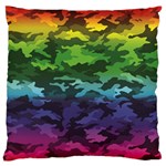 Rainbow Camouflage Large Flano Cushion Case (One Side)