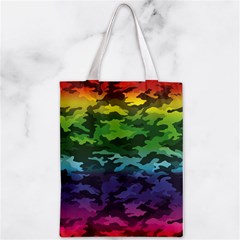 Rainbow Camouflage Zipper Classic Tote Bag from ArtsNow.com Back