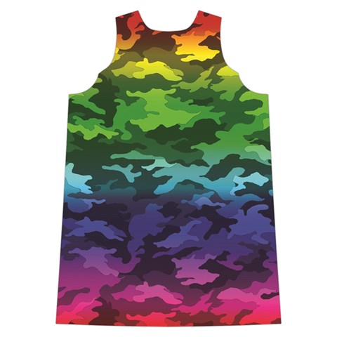 Rainbow Camouflage Shoulder Cutout Velvet One Piece from ArtsNow.com Back