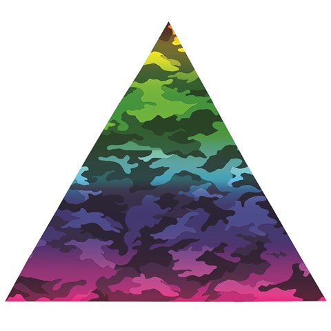 Rainbow Camouflage Wooden Puzzle Triangle from ArtsNow.com Front