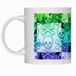 Rainbow Checker Skull Splatter White Mug