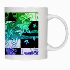 Rainbow Checker Skull Splatter White Mug from ArtsNow.com Right