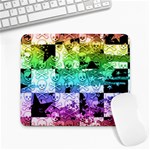 Rainbow Checker Skull Splatter Large Mousepad