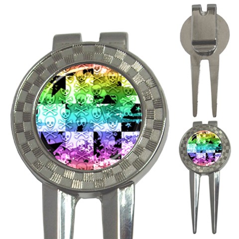Rainbow Checker Skull Splatter 3 Front