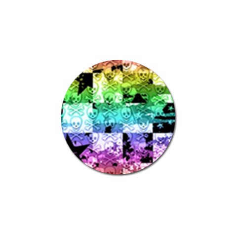 Rainbow Checker Skull Splatter Golf Ball Marker (10 pack) from ArtsNow.com Front