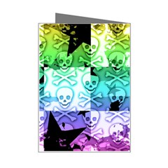 Rainbow Checker Skull Splatter Mini Greeting Card from ArtsNow.com Right