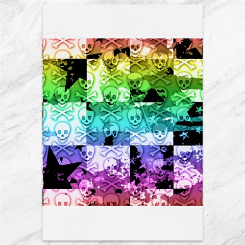Rainbow Checker Skull Splatter Canvas 12  x 18  from ArtsNow.com 11.88 x17.36  Canvas - 1