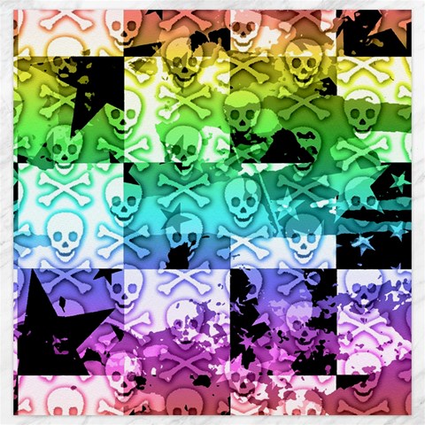 Rainbow Checker Skull Splatter Canvas 20  x 20  from ArtsNow.com 19 x19.27  Canvas - 1