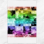 Rainbow Checker Skull Splatter Canvas 24  x 36 