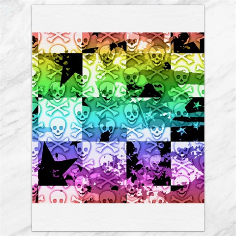Rainbow Checker Skull Splatter Canvas 36  x 48  from ArtsNow.com 35.26 x46.15  Canvas - 1
