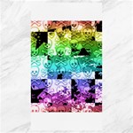 Rainbow Checker Skull Splatter Canvas 40  x 72 