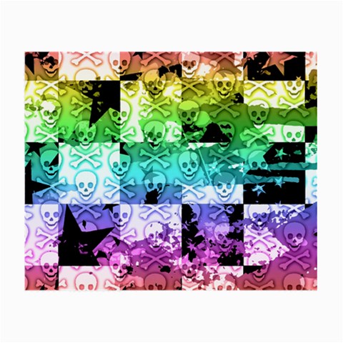 Rainbow Checker Skull Splatter Small Glasses Cloth (2 Sides) from ArtsNow.com Front