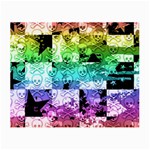 Rainbow Checker Skull Splatter Small Glasses Cloth (2 Sides)