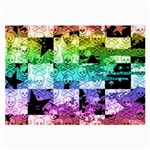 Rainbow Checker Skull Splatter Large Glasses Cloth