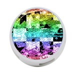 Rainbow Checker Skull Splatter 4-Port USB Hub (One Side)