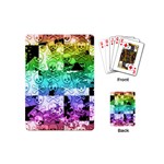 Rainbow Checker Skull Splatter Playing Cards Single Design (Mini)