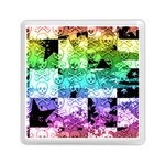 Rainbow Checker Skull Splatter Memory Card Reader (Square)