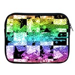 Rainbow Checker Skull Splatter Apple iPad Zipper Case