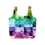 Rainbow Checker Skull Splatter Full Print Recycle Bag (S)