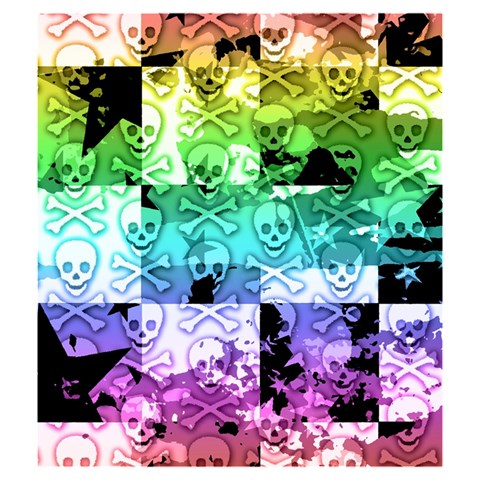 Rainbow Checker Skull Splatter Drawstring Pouch (Medium) from ArtsNow.com Front