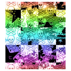 Rainbow Checker Skull Splatter Drawstring Pouch (Medium) from ArtsNow.com Back