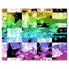 Rainbow Checker Skull Splatter Double Sided Flano Blanket (Medium) from ArtsNow.com 60 x50  Blanket Back