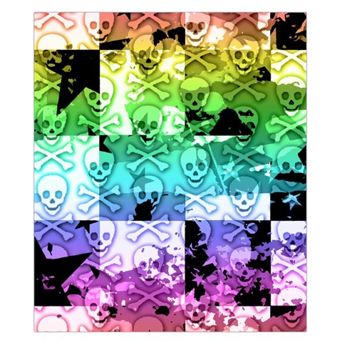 Rainbow Checker Skull Splatter Duvet Cover (California King Size) from ArtsNow.com Duvet Quilt