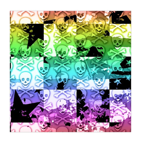 Rainbow Checker Skull Splatter Duvet Cover Double Side (Queen Size) from ArtsNow.com Front