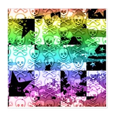 Rainbow Checker Skull Splatter Duvet Cover Double Side (Queen Size) from ArtsNow.com Back