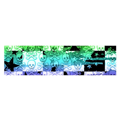Rainbow Checker Skull Splatter Satin Scarf (Oblong) from ArtsNow.com Front