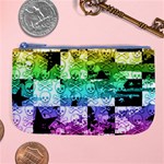 Rainbow Checker Skull Splatter Large Coin Purse